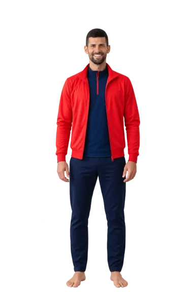 Novak Djokovic full-body height-comparison figure