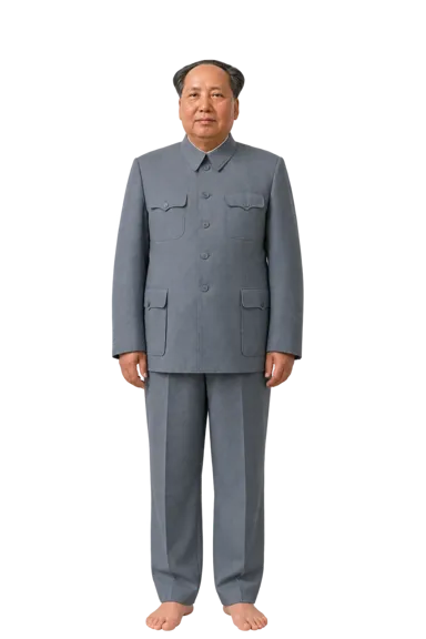 Mao Zedong full-body height-comparison figure