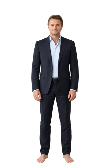 Liam Neeson full-body height-comparison figure