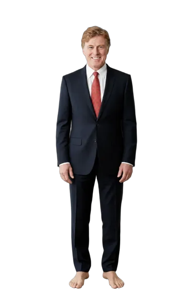 Robert Redford full-body height-comparison figure