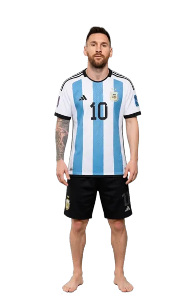 Lionel Messi full-body height-comparison figure