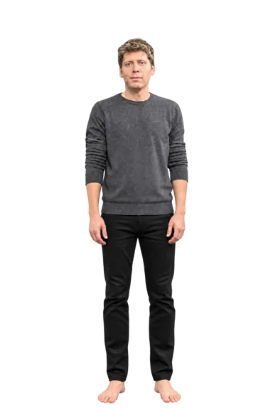 Sam Altman full-body height-comparison figure