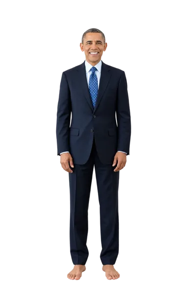Barack Obama full-body height-comparison figure