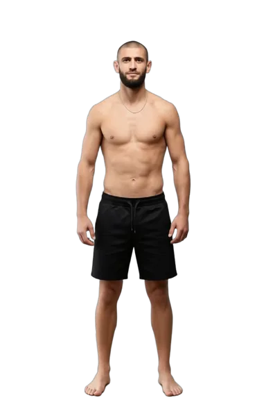 Khamzat Chimaev full-body height-comparison figure