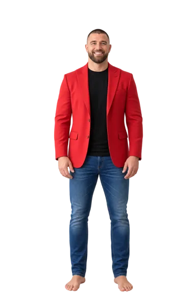 Travis Kelce full-body height-comparison figure