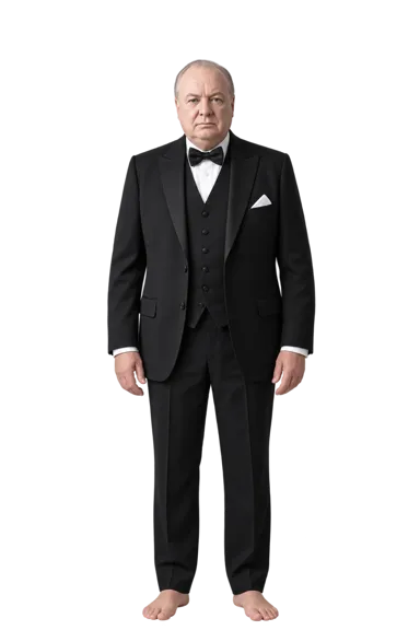 Winston Churchill full-body height-comparison figure