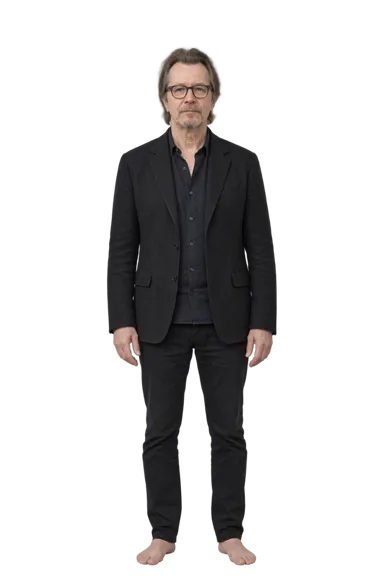Gary Oldman full-body height-comparison figure