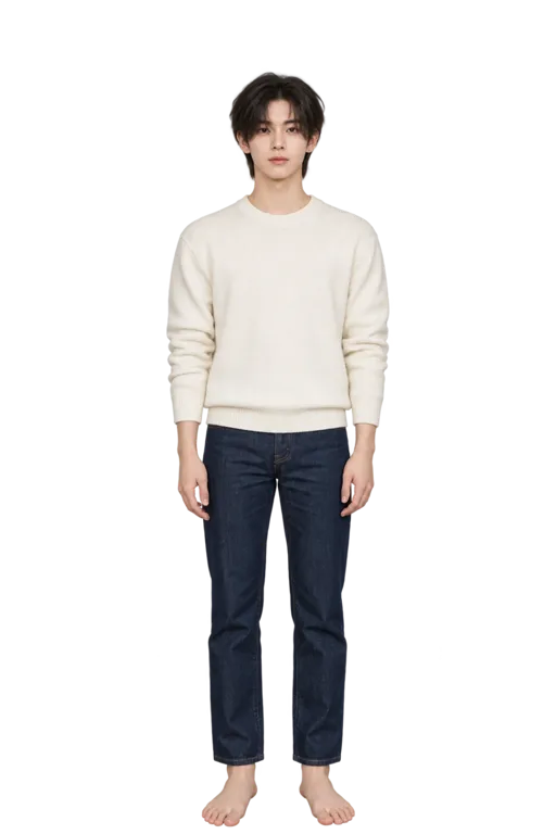 Yeosang full-body height-comparison figure