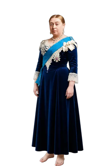 Victoria full-body height-comparison figure