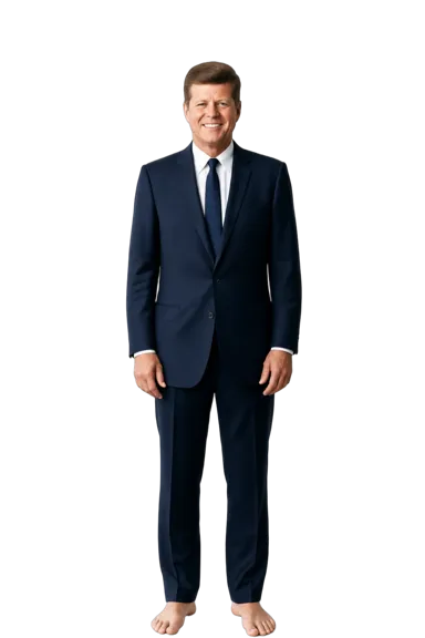 John F. Kennedy full-body height-comparison figure