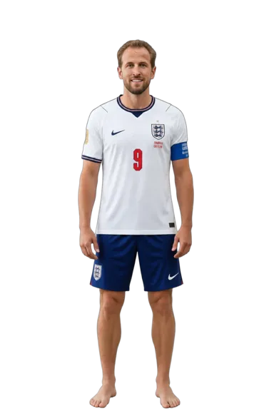 Harry Kane full-body height-comparison figure