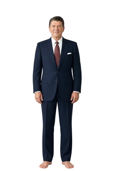 Ronald Reagan full-body height-comparison figure